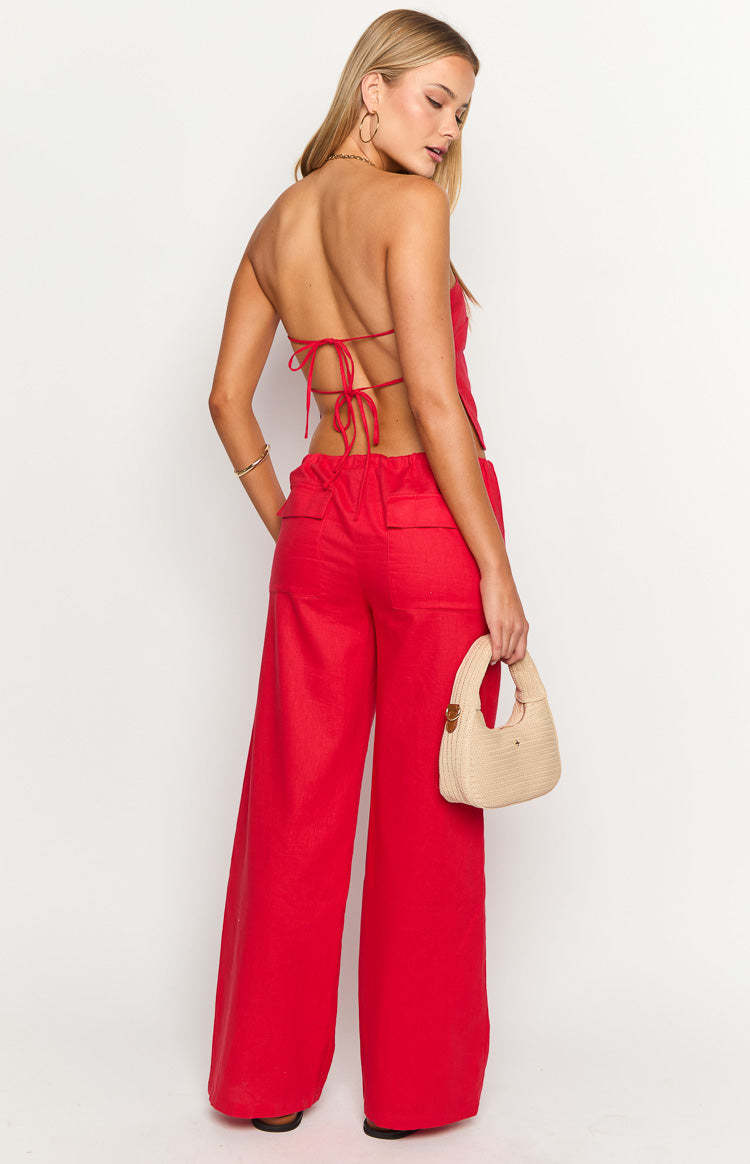 Vienna Red Pants-Vavasi.All Rights Reserved.
