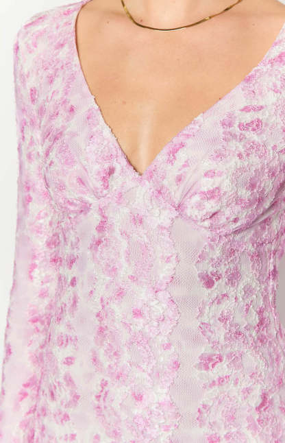 Zach Pink Long Sleeve Maxi Dress-Vavasi.All Rights Reserved.