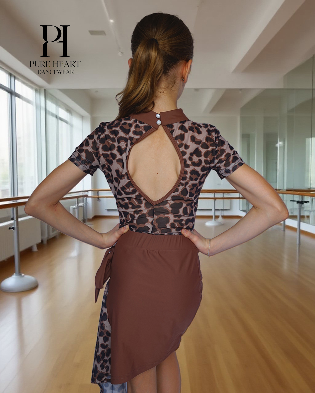Leopard Keyhole Back Latin Dance Practice Set