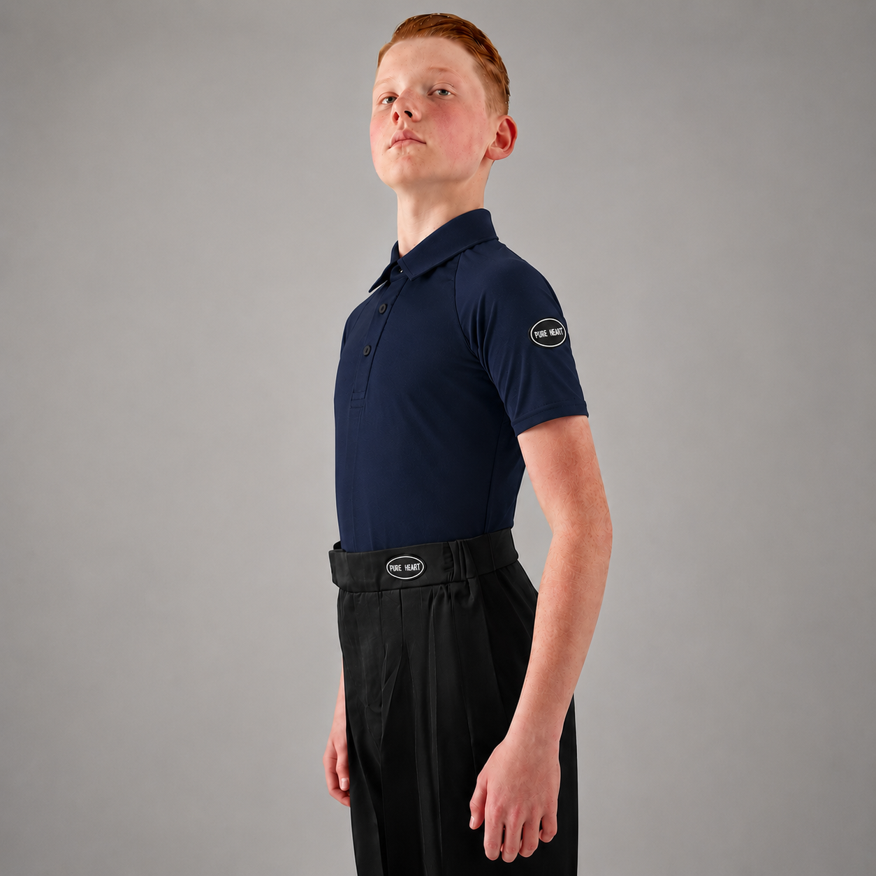Boys/Men Dance Stretch-Fit Ballroom Polo Shirt