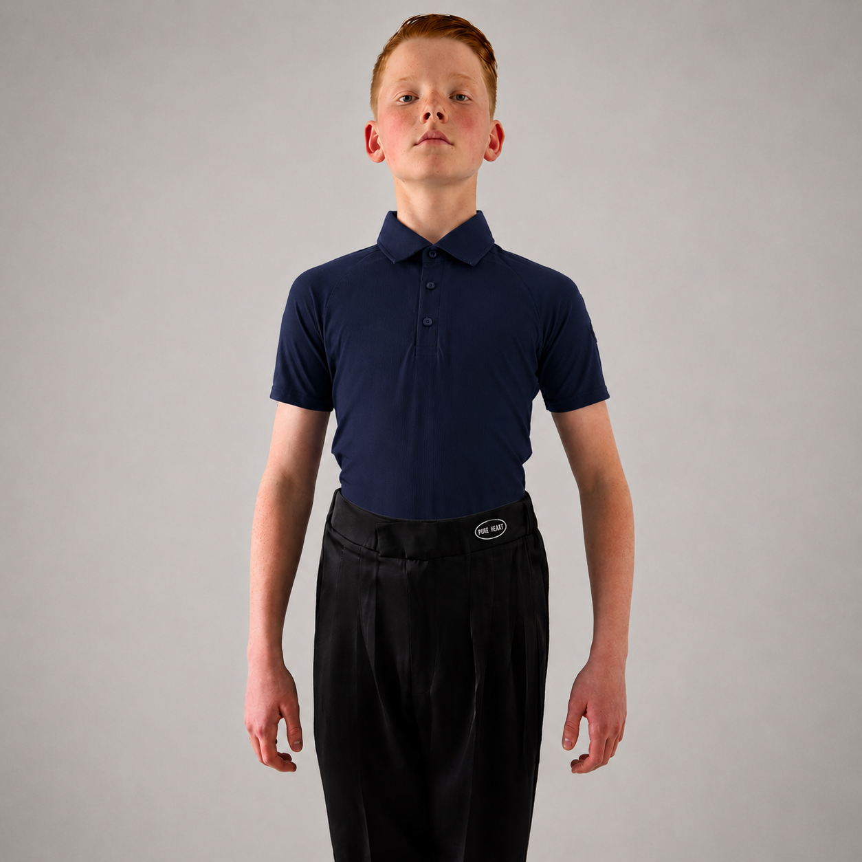 Boys/Men Dance Stretch-Fit Ballroom Polo Shirt
