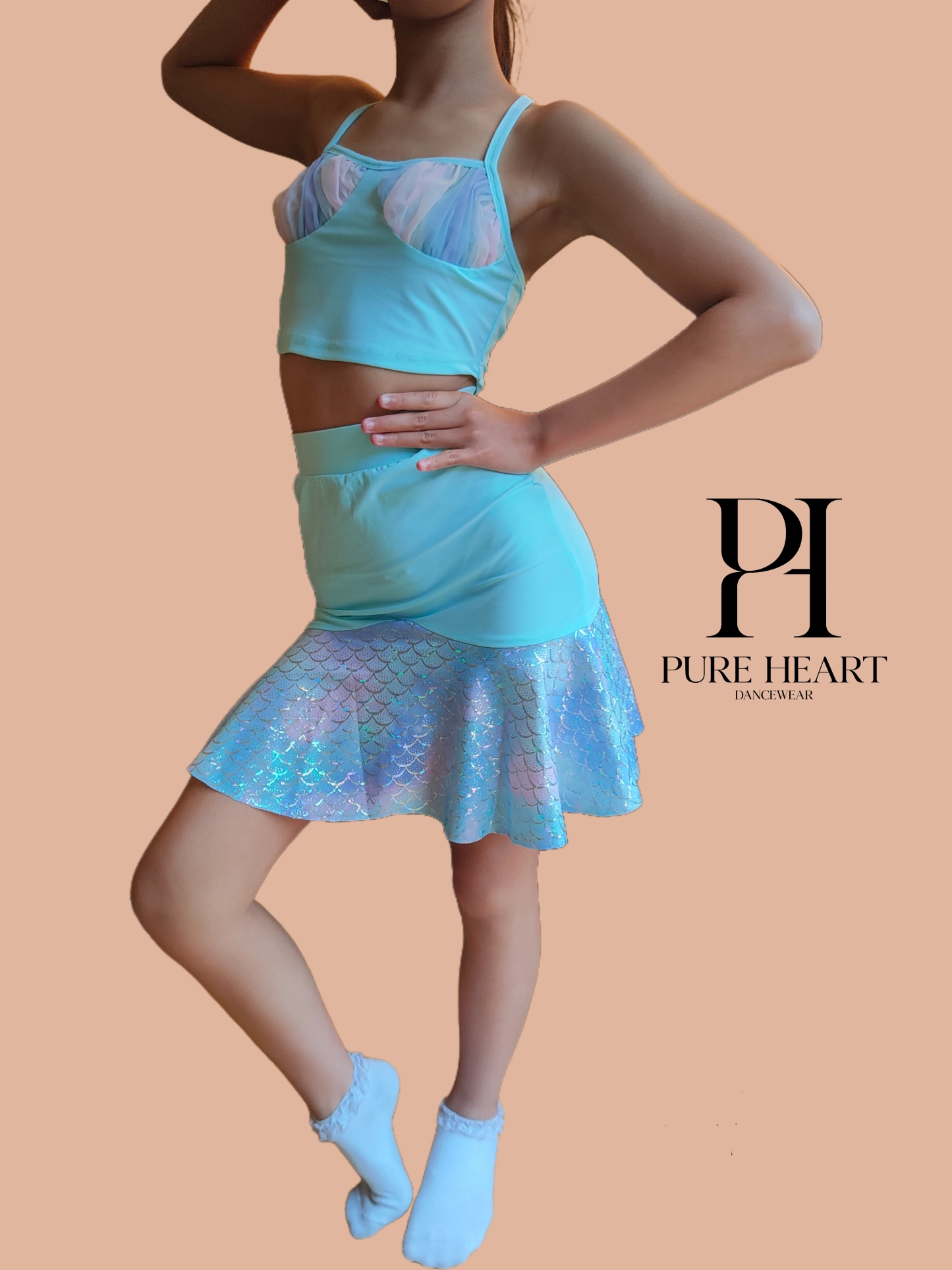 Mermaid-shaped dance practice wear performance wear