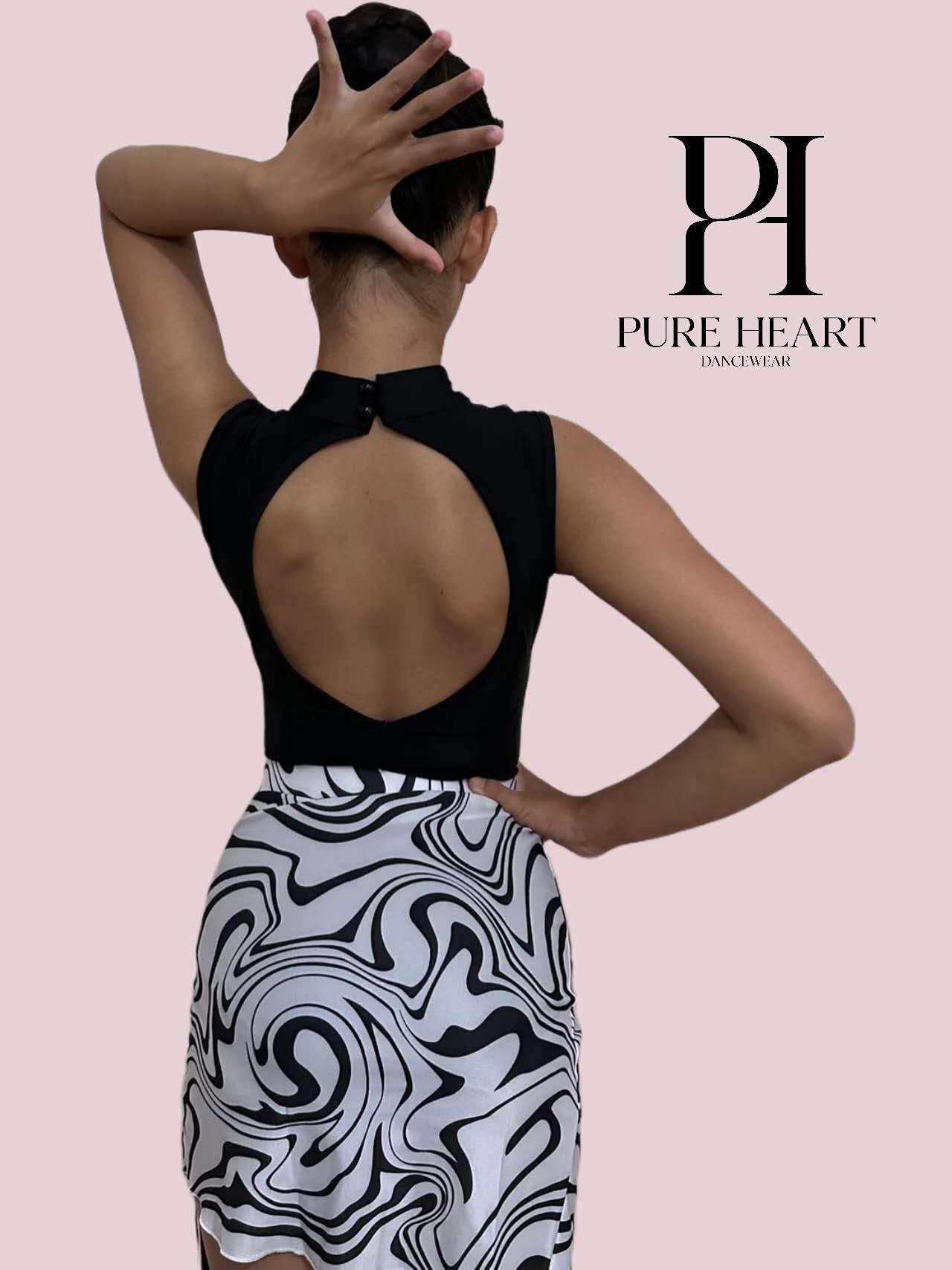 Black and White Marble Swivel Latin Set