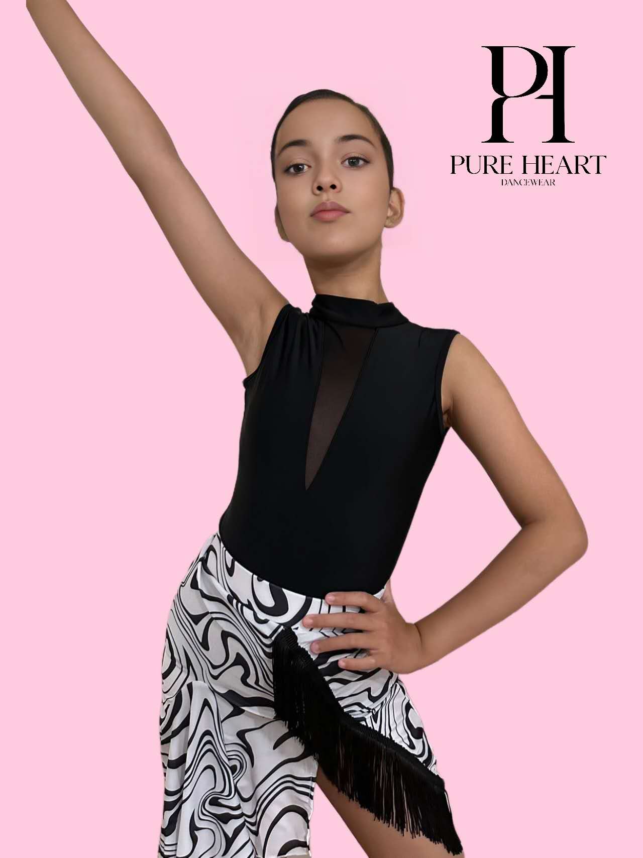 Black and White Marble Swivel Latin Set