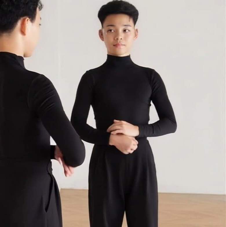 Boys black dance practice leotard