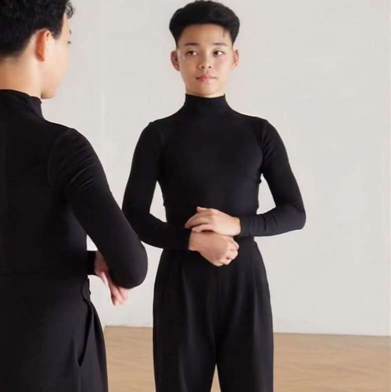 Boys black dance practice leotard