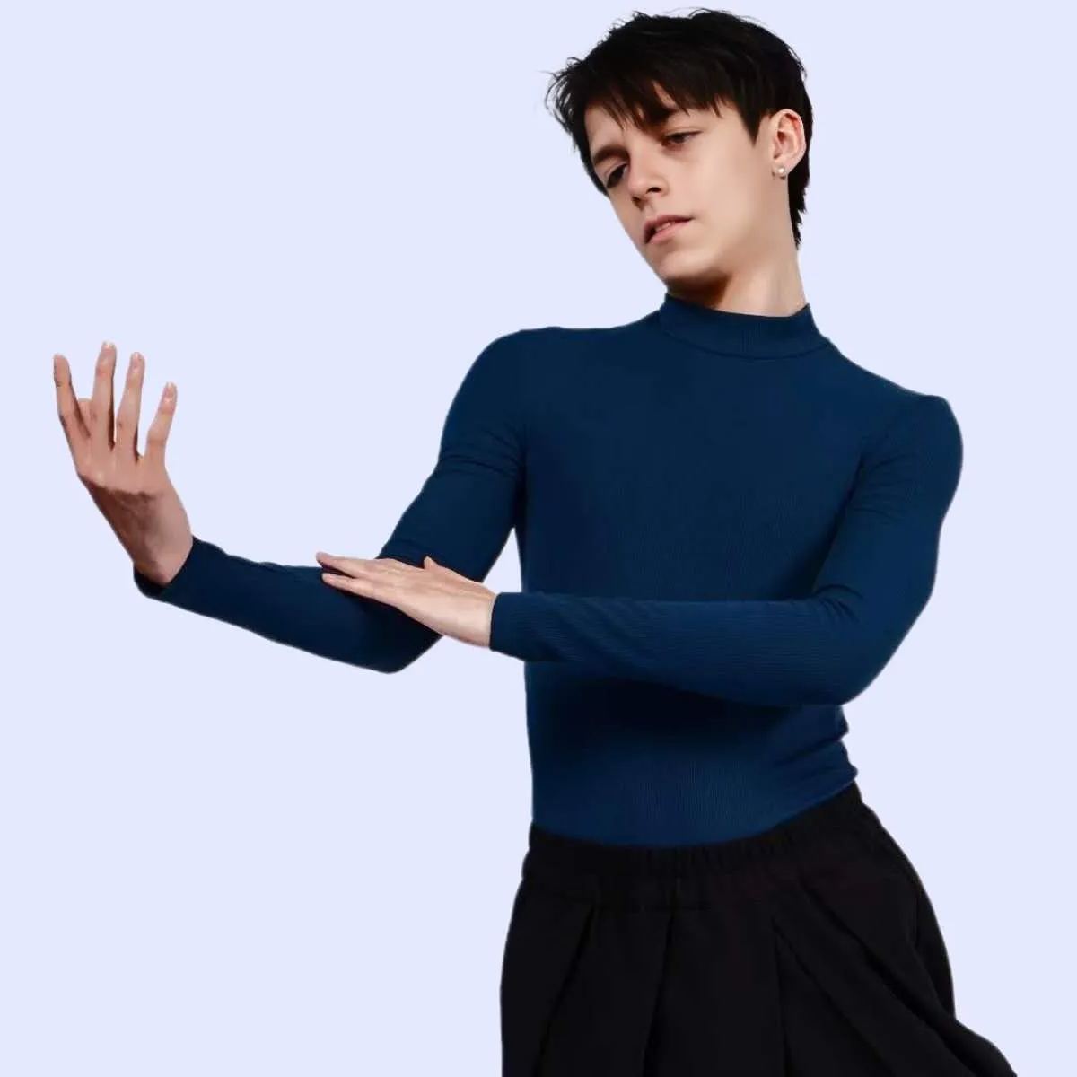 Boys' Navy Comfort Dance Practice Long Sleeves Leotard