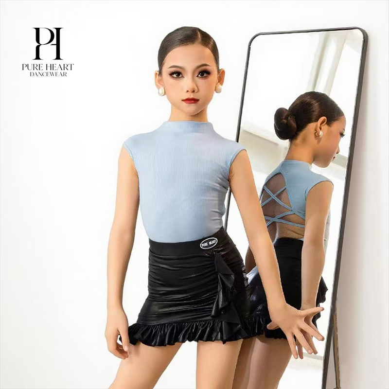 Girls criss-cross open back leotard