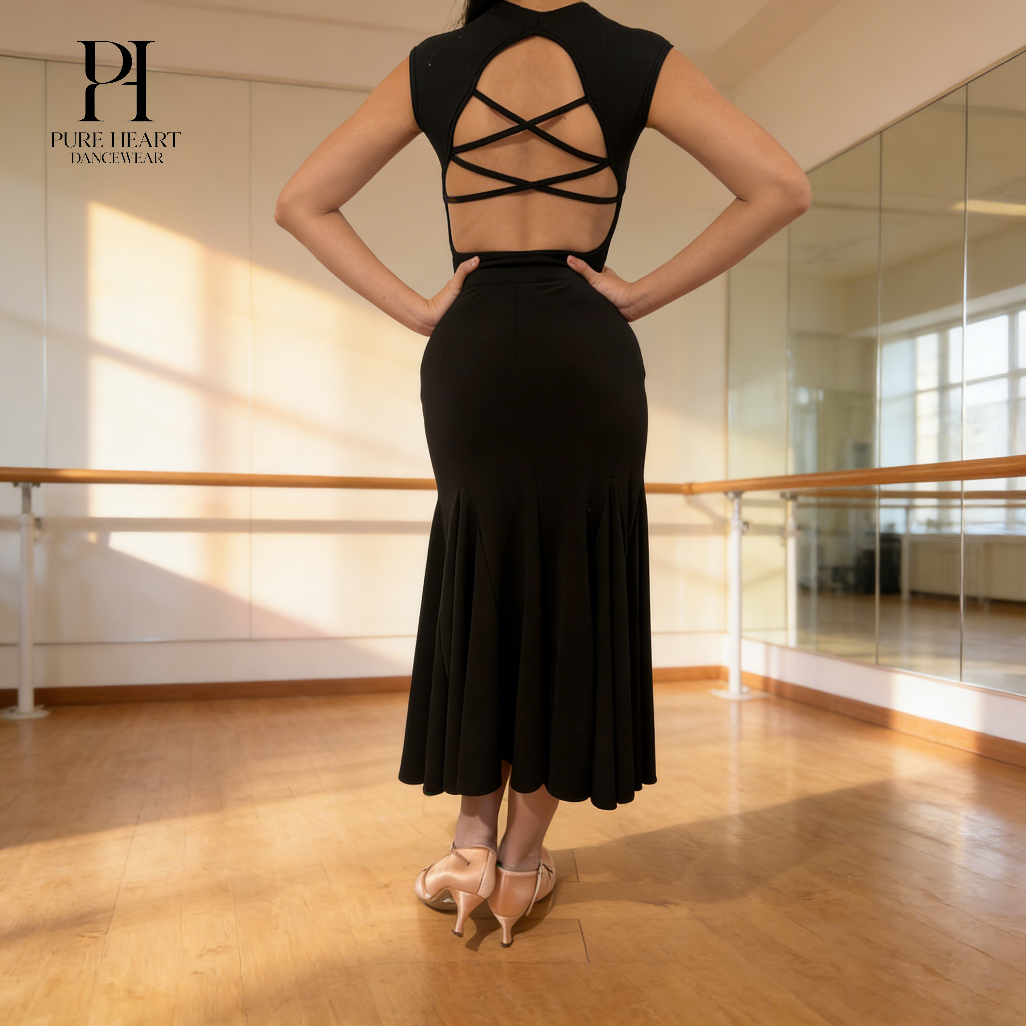 Girls' Ballroom Dance Practice Skirt with Side Slit- Skirt only