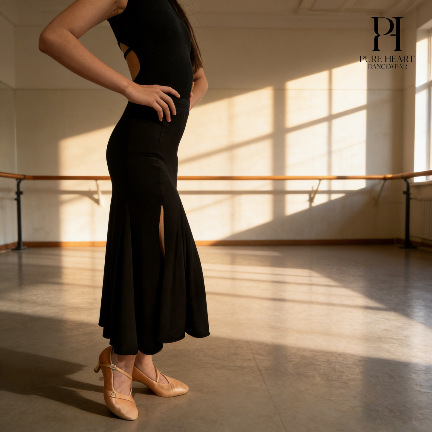 Girls' Ballroom Dance Practice Skirt with Side Slit- Skirt only