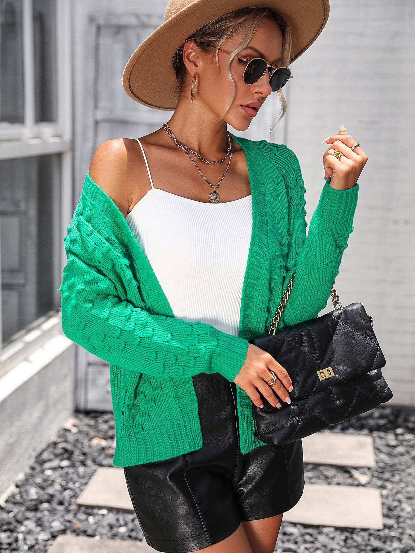 Casual Chic: Women's Knit Cardigan - Sweater with Embroidery Cardigans - Chuzko Women Clothing