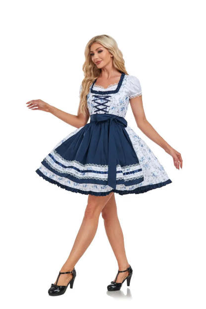 Costumes- Authentic Bavarian Style Dress Set for Oktoberfest Cultural Festivals- - Chuzko Women Clothing