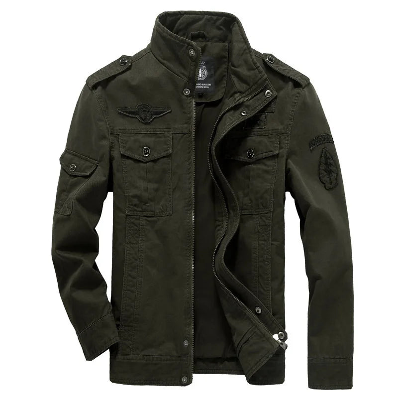 Men Jackets- Men's Casual Military Jacket for Outdoor Adventures- - Chuzko Women Clothing