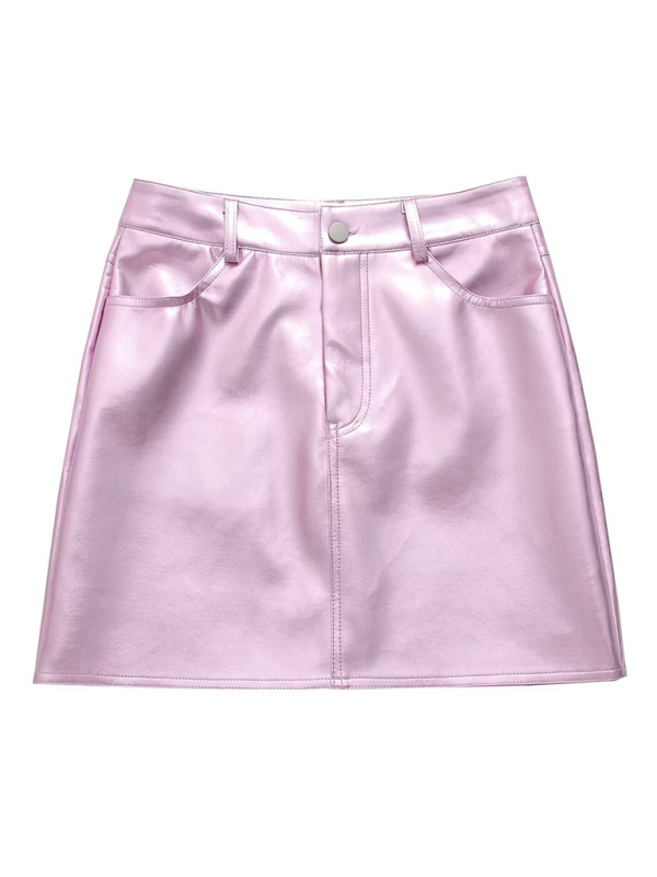 Metallic SKirt - Metallic Pink Mini Skirt for Nightlife and Parties