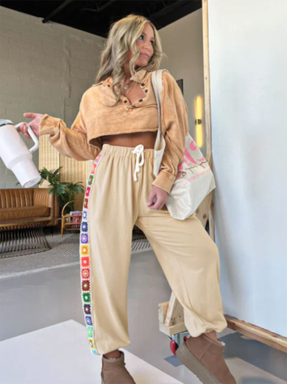 Pants- Women Festival Colorful Boho Wide-Leg Pants- - Chuzko Women Clothing