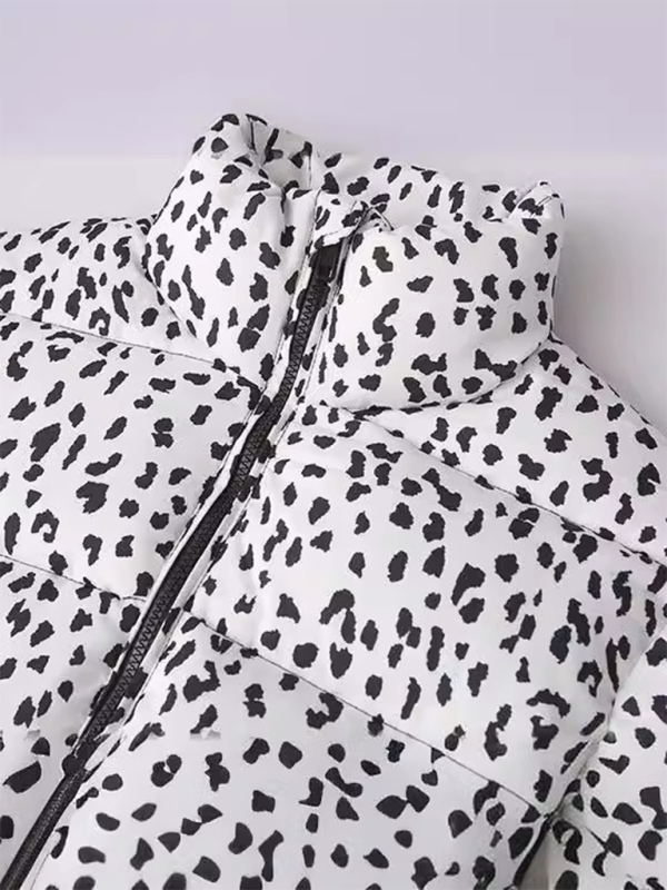 Puffer Jackets- Leopard Print Puffer Jacket for Chilly Evenings