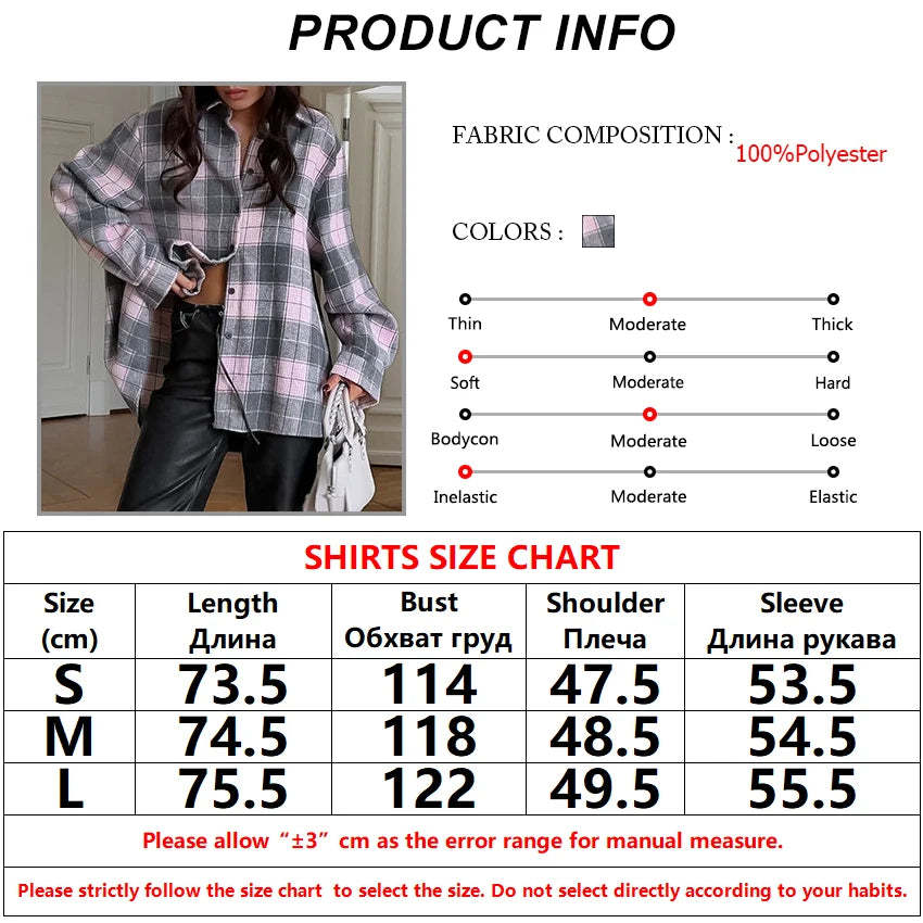 Shirts- Fall Rustic Plaid Shirt for Women- - Chuzko Women Clothing