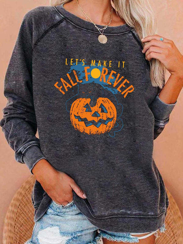 Spooky Fun: Women's Halloween Pumpkin Sweatshirt Sewatshirts - Chuzko Women Clothing