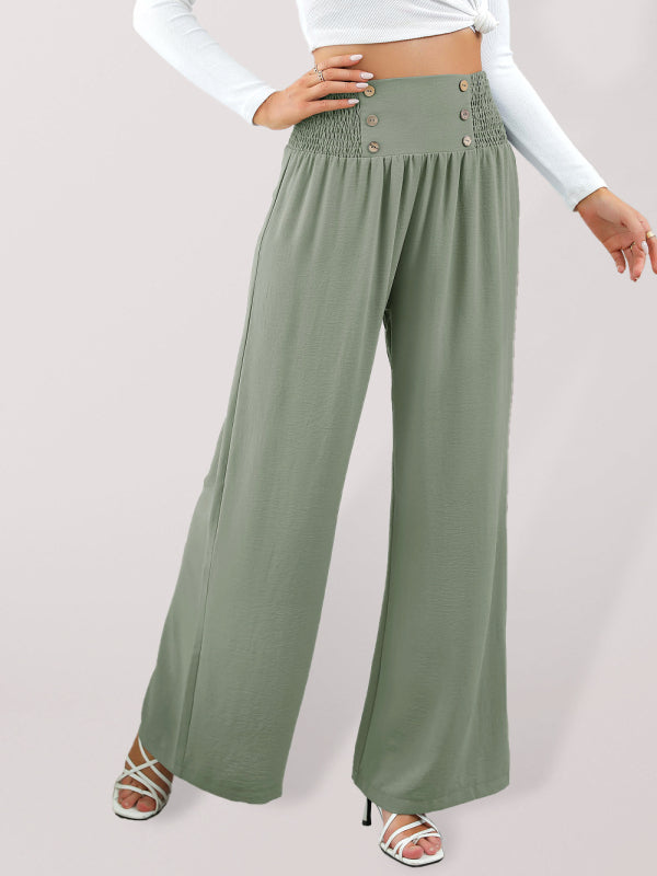 High Rise Wide-Leg Trousers - Pants Bottom - Women Pants - Chuzko Women Clothing