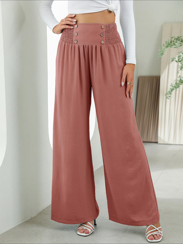 High Rise Wide-Leg Trousers - Pants Bottom - Women Pants - Chuzko Women Clothing