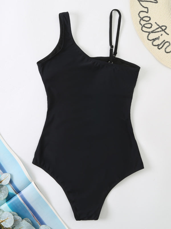 Unleash Your Inner Goddess with our Asymmetrical One Piece Bikini Swimwear - Chuzko Women Clothing