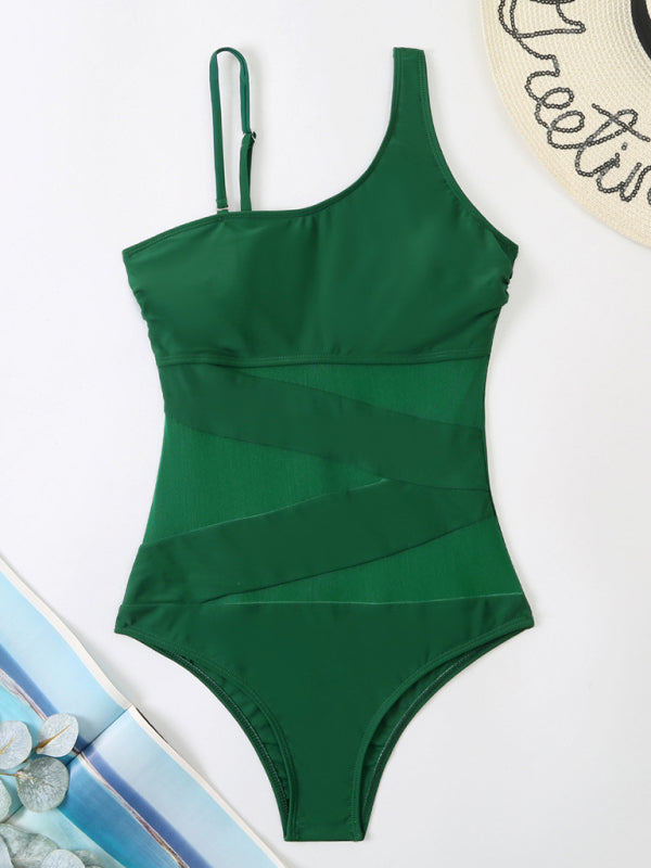 Unleash Your Inner Goddess with our Asymmetrical One Piece Bikini Swimwear - Chuzko Women Clothing