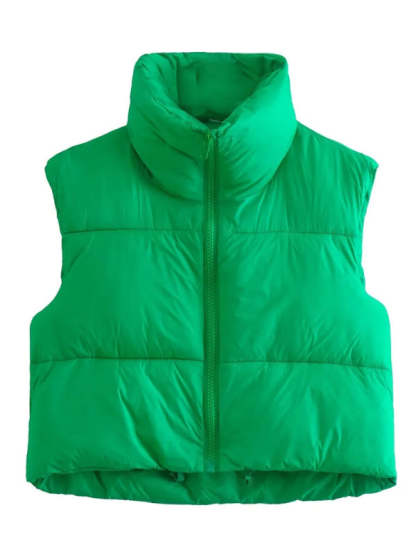 Thick Zip-Up Puffer Vest Jacket for Casual Outings Puffer Vests - Chuzko Women Clothing