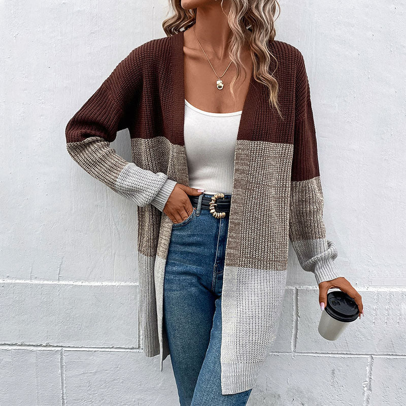 Trendy Buttonless Cardigan - Women's Winter Knitted Sweater Jacket Cardigans - Chuzko Women Clothing