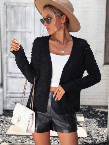 Casual Chic: Women's Knit Cardigan - Sweater with Embroidery Cardigans - Chuzko Women Clothing