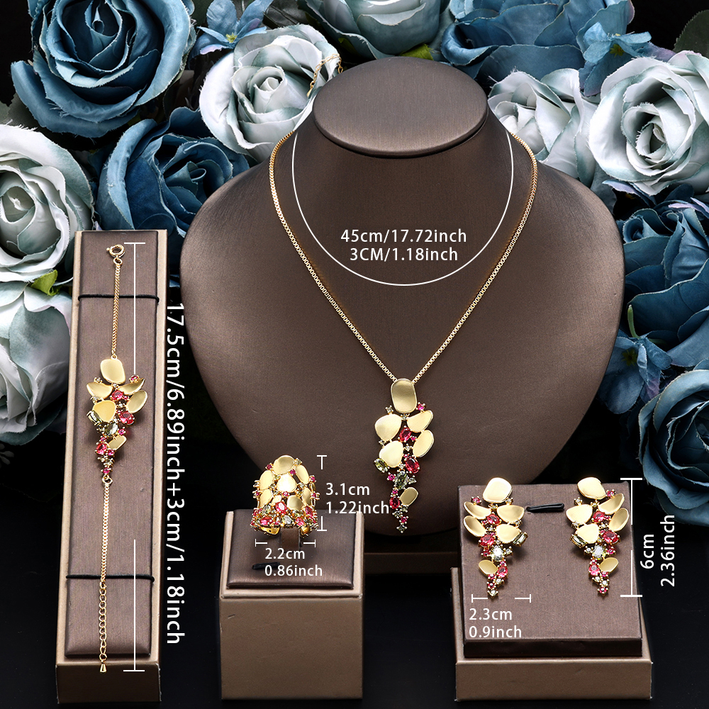 Vintage Zircon Necklace and Earring Accessory set