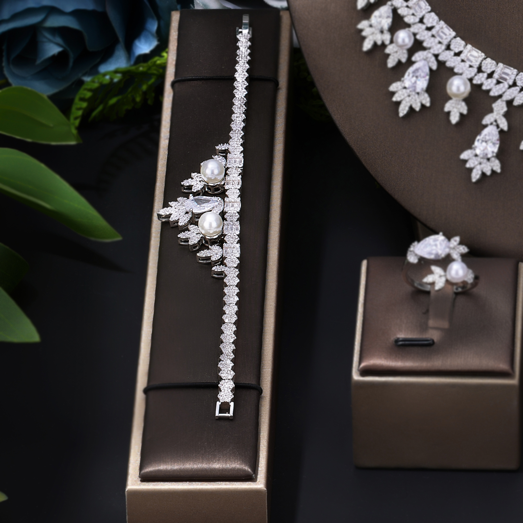 Ladies'/Bridal Shiny Zircon Jewelry Sets #JEWLY011