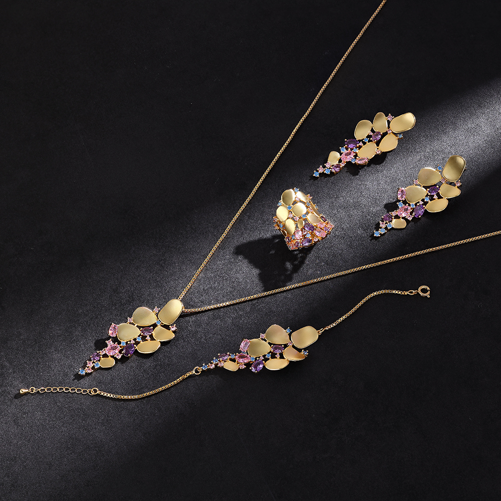 Vintage Zircon Necklace and Earring Accessory set