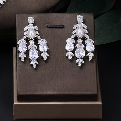 Ladies'/Bridal Shiny Zircon Jewelry Sets #JEWLY011