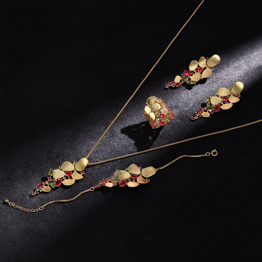 Vintage Zircon Necklace and Earring Accessory set