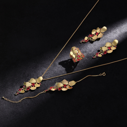 Vintage Zircon Necklace and Earring Accessory set