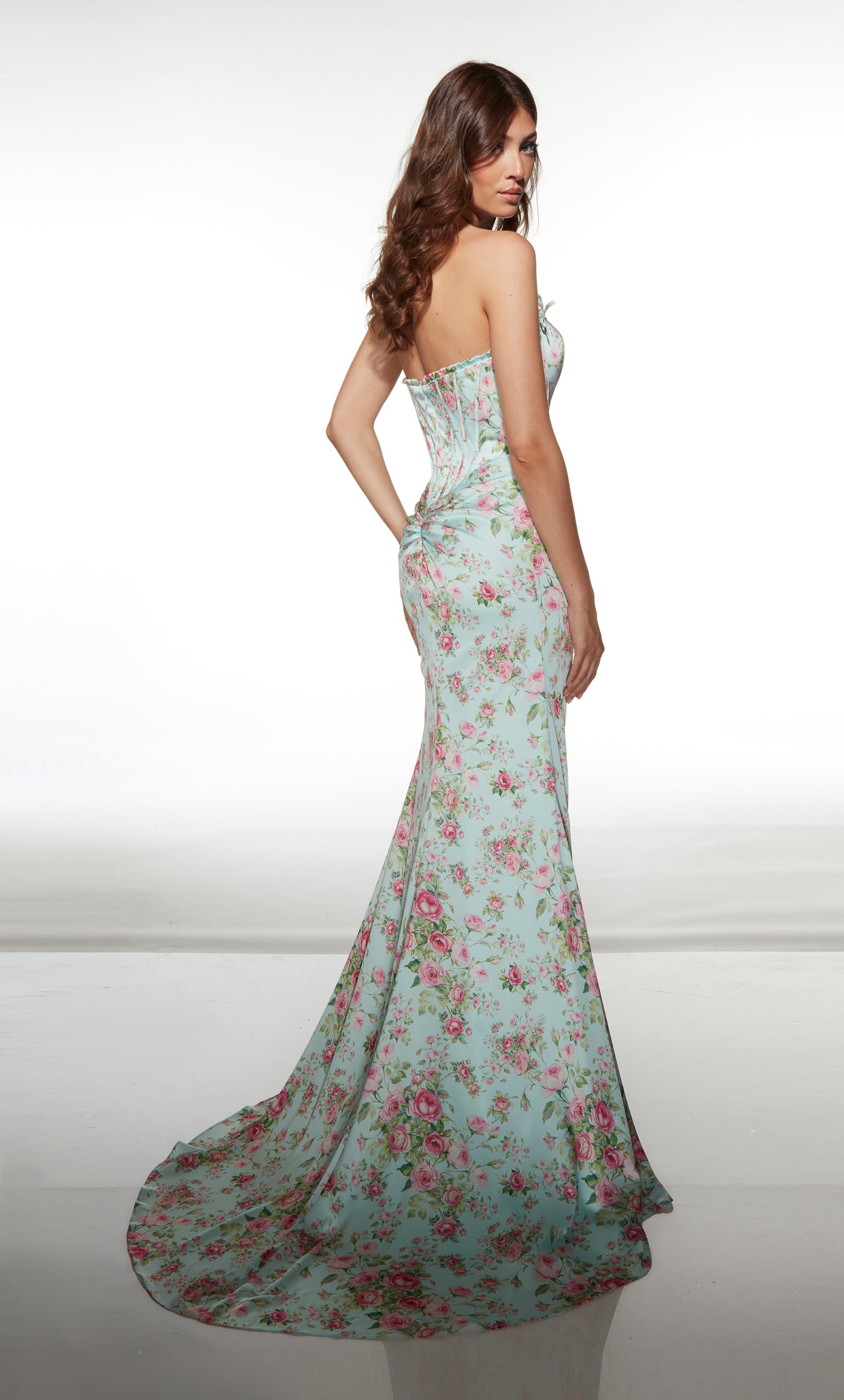 Straight Strapless Soft Satin Lace-up Back Prom Dress #61992