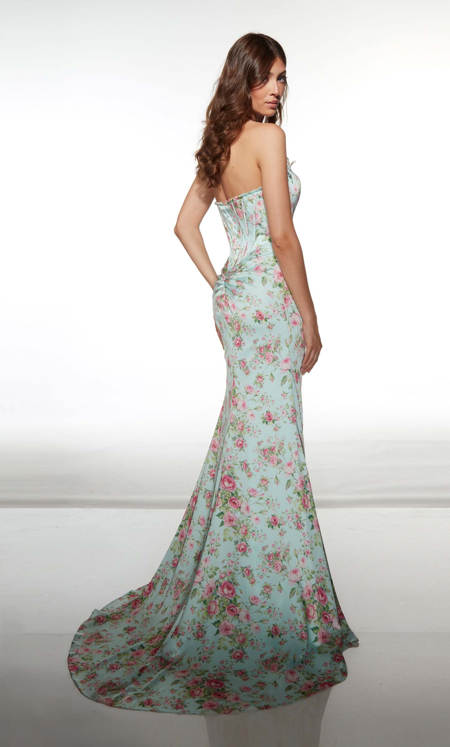 Straight Strapless Soft Satin Lace-up Back Prom Dress #61992