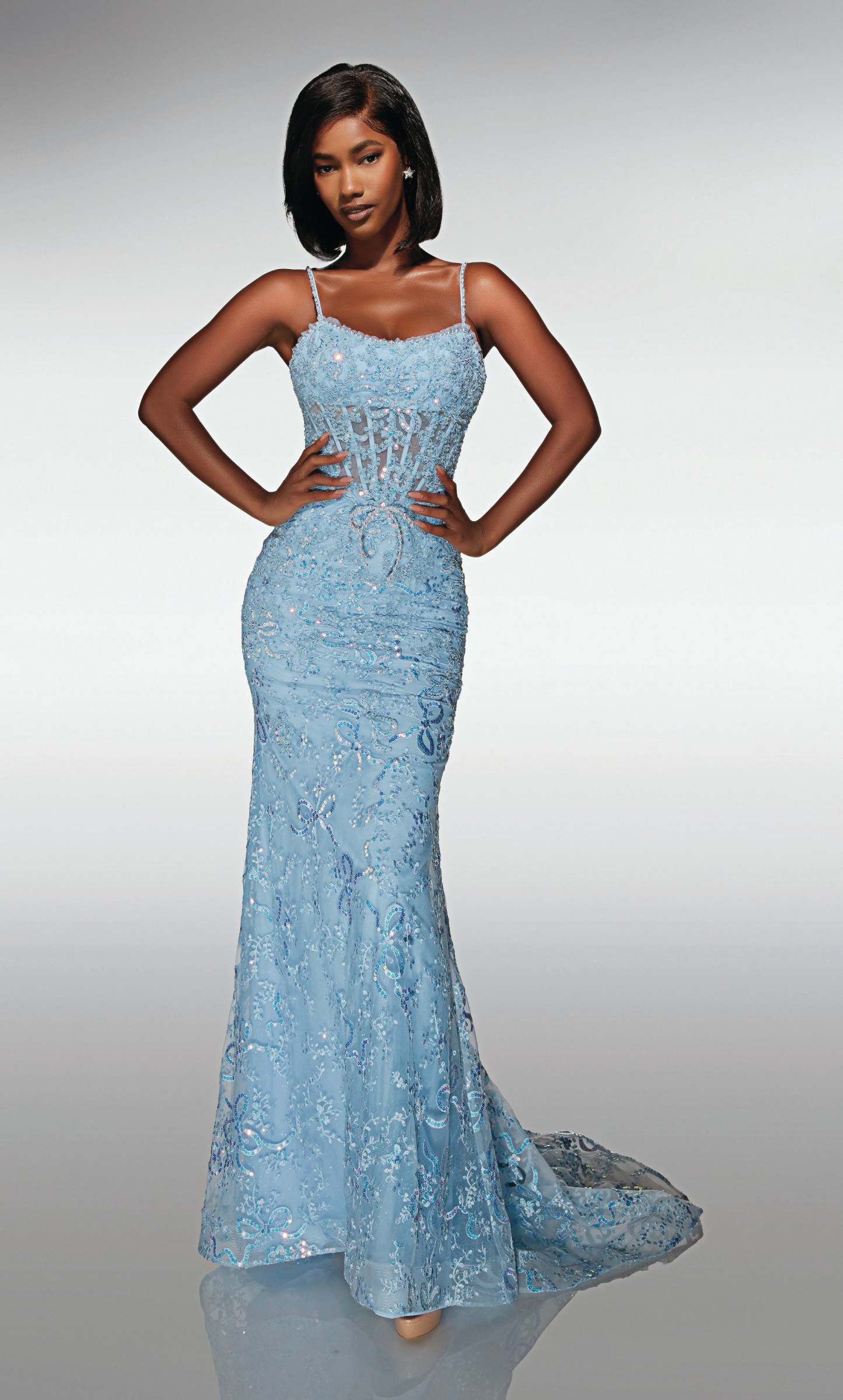 Mermaid Scoop Lace Embellished Prom Dress #62017