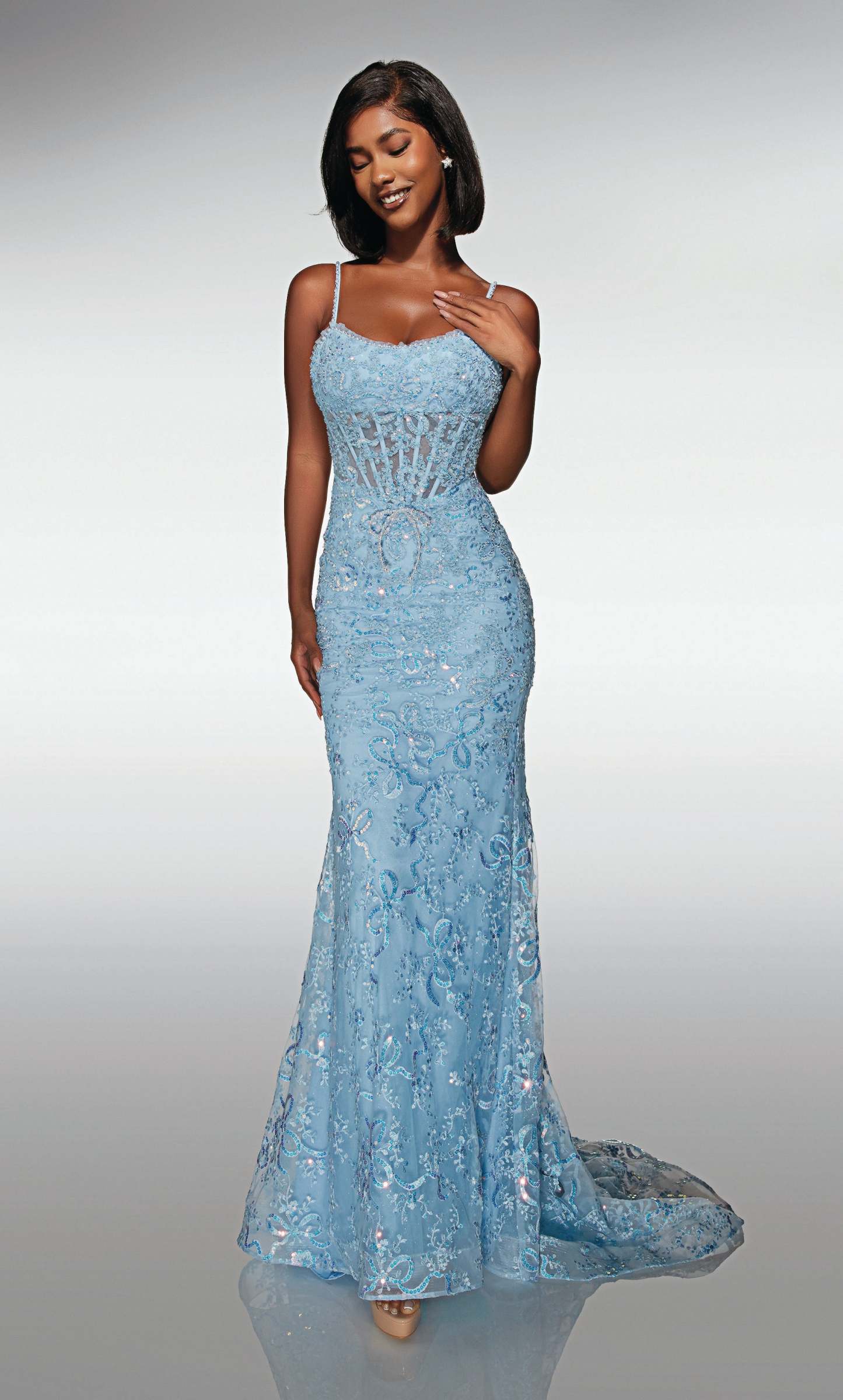 Mermaid Scoop Lace Embellished Prom Dress #62017
