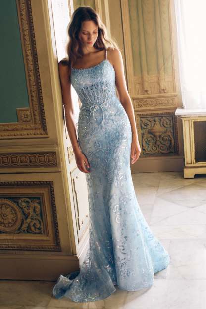 Mermaid Scoop Lace Embellished Prom Dress #62017