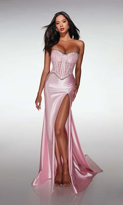 Mermaid Sweetheart Stretch Satin Lace-up Back Prom Dress #62089