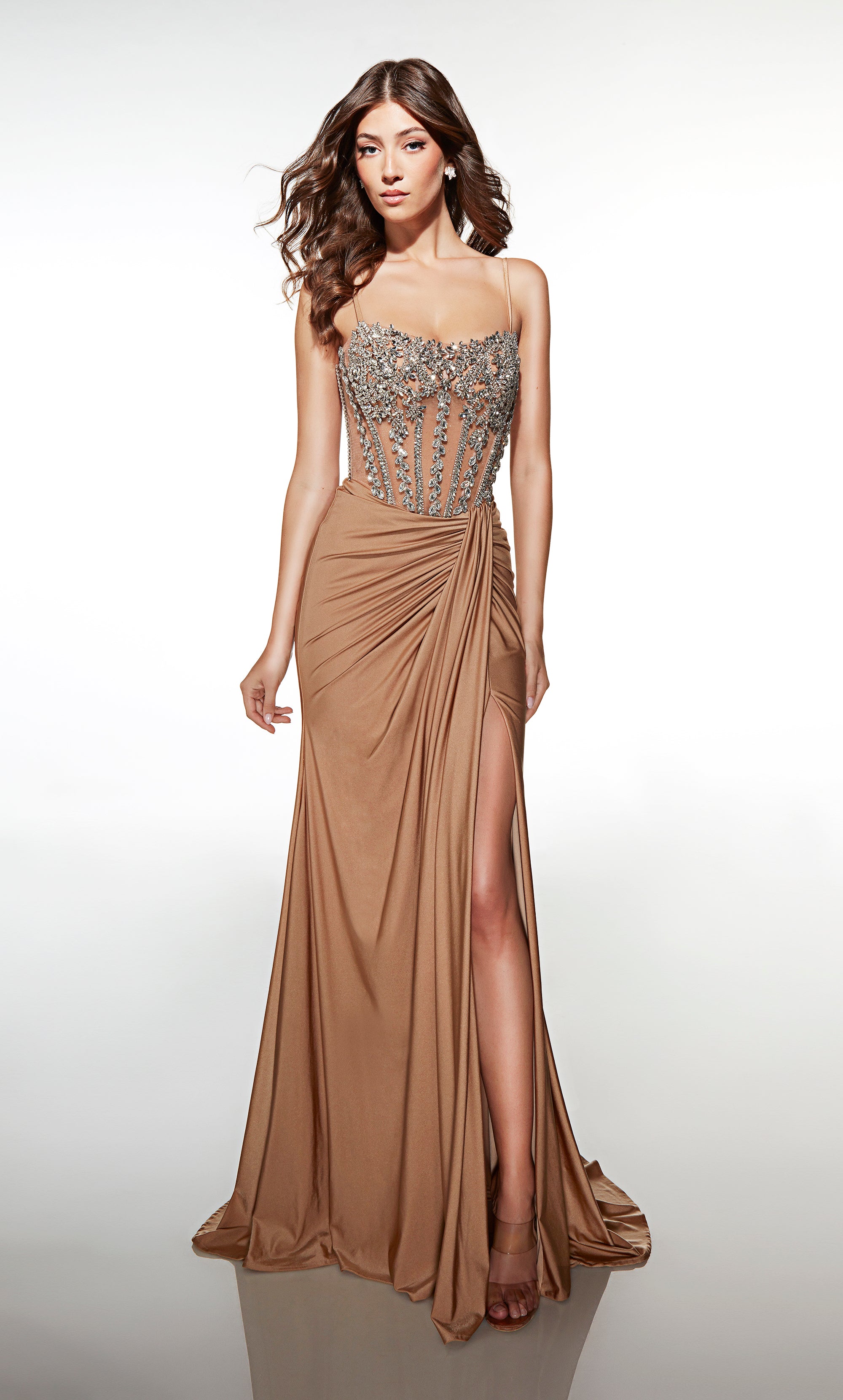 Sexy Straight Scoop Power Jersey Lace-up BackProm Dress #62123