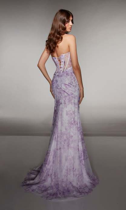 Fit Sweetheart Ruched Lace-up Back Slit Prom Dress #62176