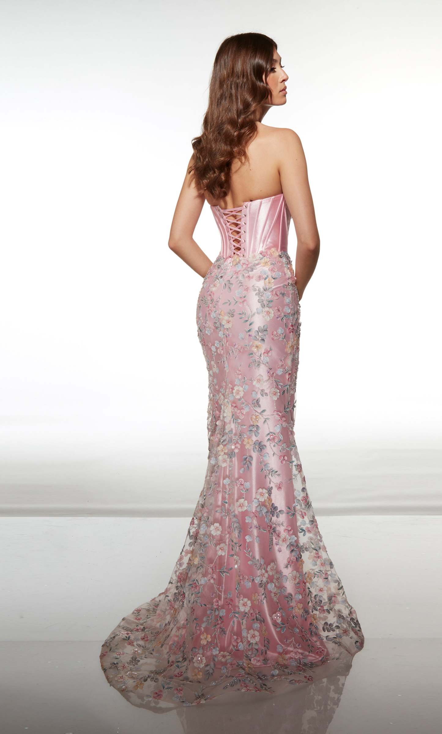Elegant Mermaid Sweetheart 3D Flower Lace-up Back Prom Dress #62197