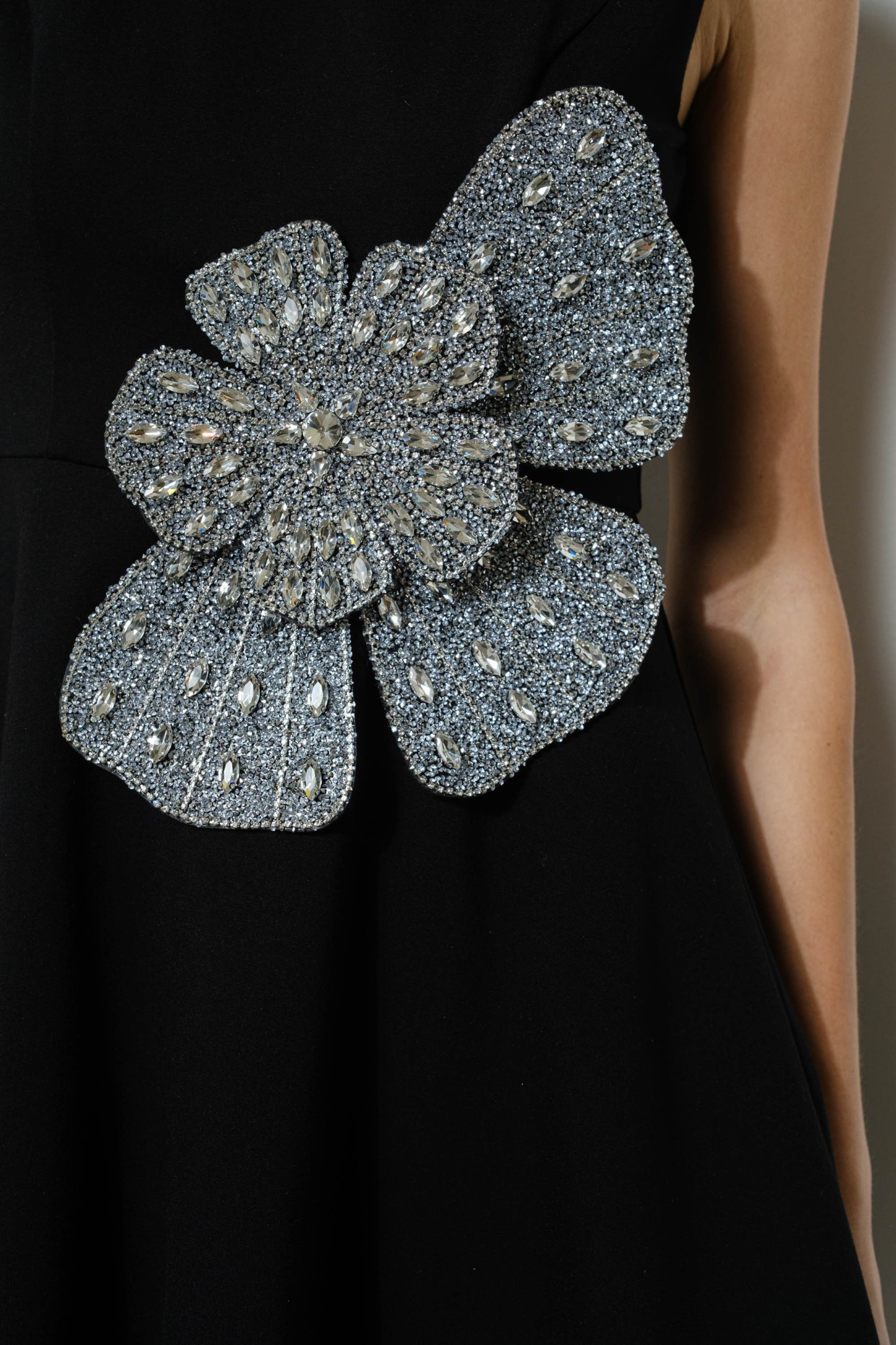 Embellished Flower Detail A-line Mini Dress #23704950