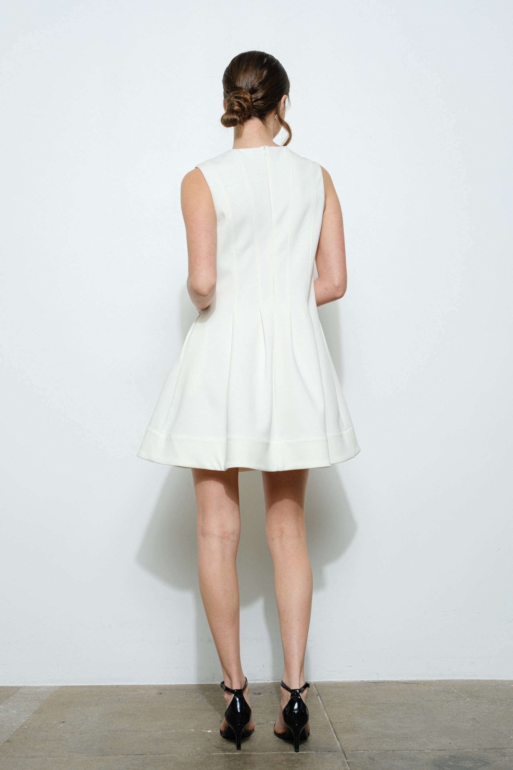 Crystal Embellished Pintuck Mini Dress #23570951