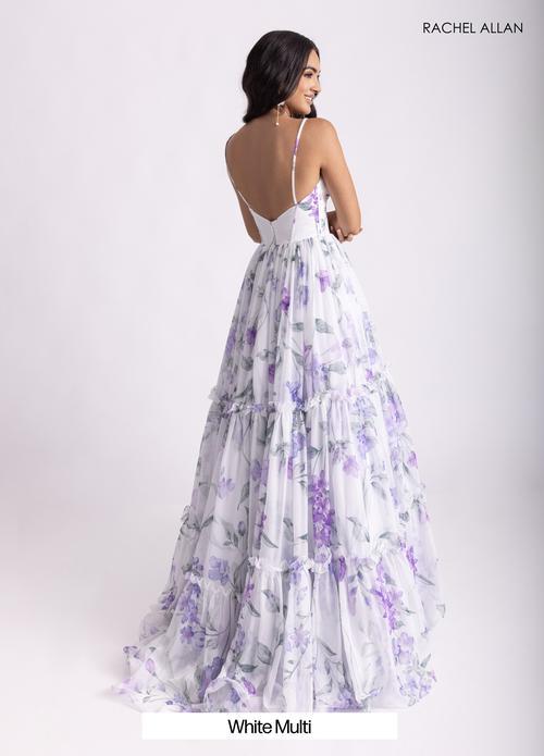 Dreamy A-Line  Spaghetti Straps Floral Print Chiffon Prom Dress #70935