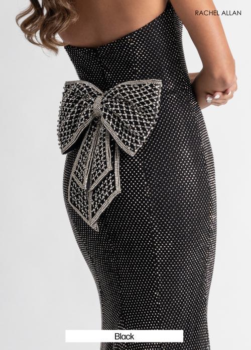 Strapless Curve-Skimming Crystal Mesh Oversized Bow Prom Dress #70936