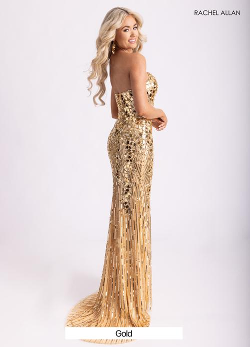 Plunging V-Neck Stretch Tulle Beading Thigh-High Slit Prom Dress #70937