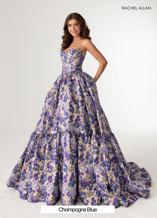 Elegance A-Line Sweetheart Strapless Jacquard Prom Dress #70939